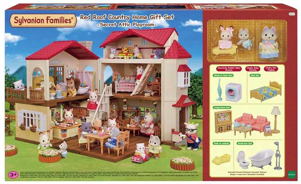 5727 Sylvanian Families Esclusiva Casa Grande con luci Attico Segreto  Gift Set