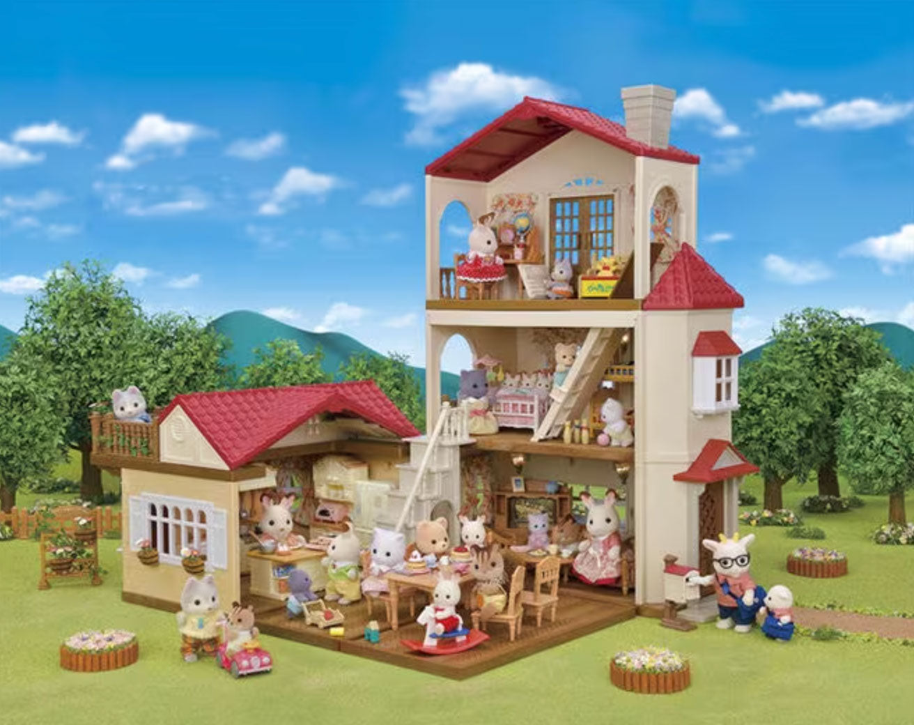 5727 Sylvanian Families Esclusiva Casa Grande con luci Attico Segreto  Gift Set