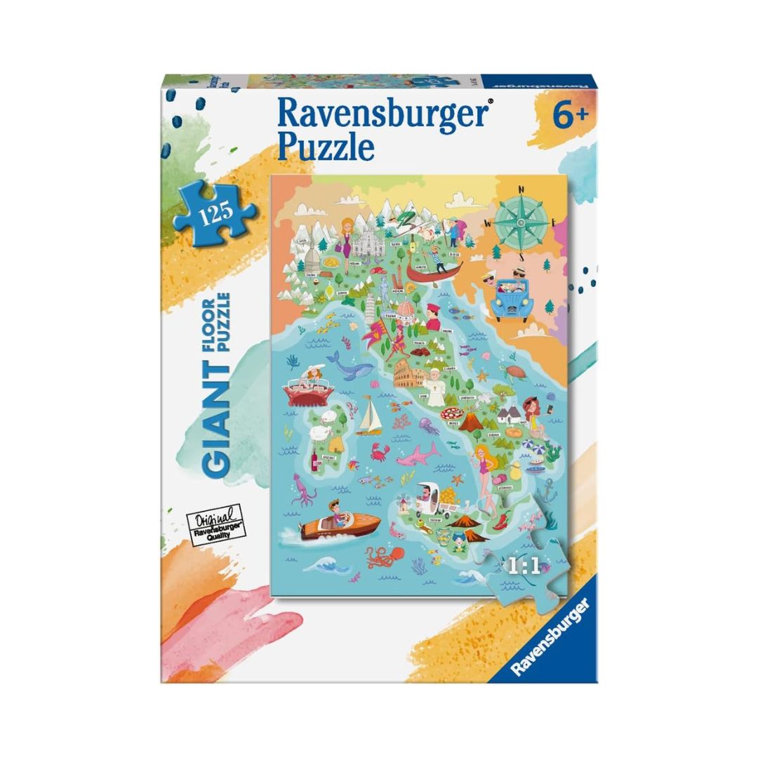 176069 Ravensburger - Mappa dell'Italia - Puzzle 125 pezzi - Giant Floor