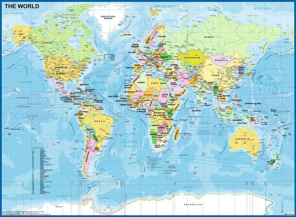 12890 Ravensburger Puzzle 200 pz. XXL Mappa del mondo