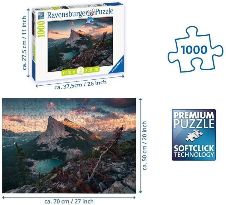 15011 Ravensburger PUZZLE ADULTI 1000 pz Nature edition Tramonto in montagna