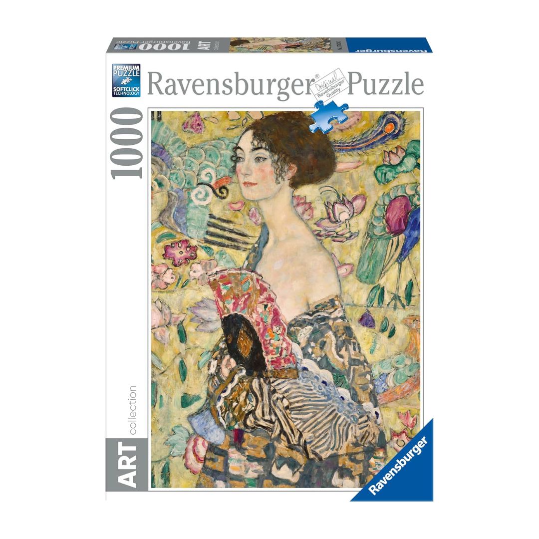 01132 Ravensburger Art Collection - Dama col ventaglio, Klimt - Puzzle 1000 pz