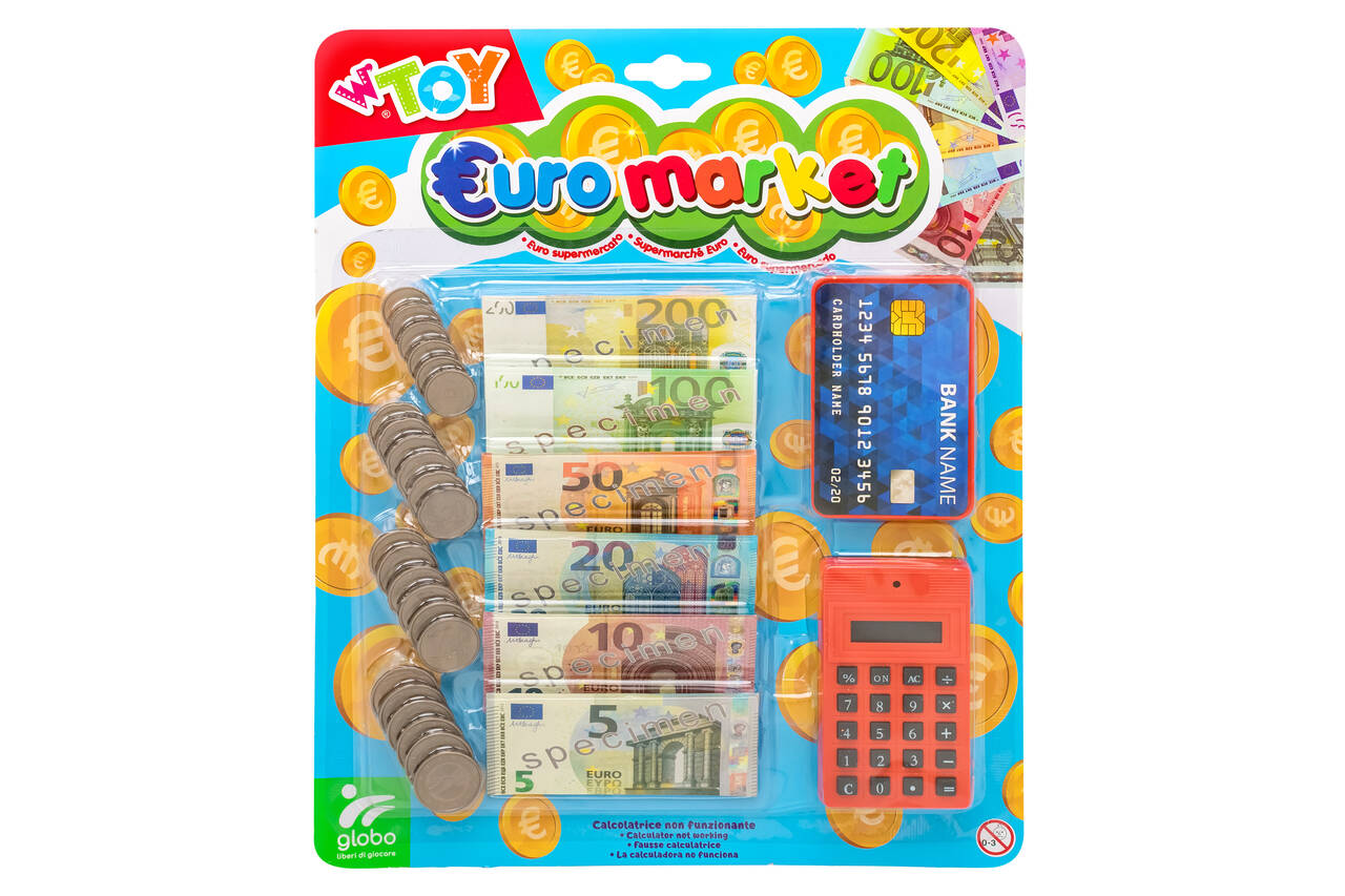 Globo - Euro Market, Set banconote e monete con calcolatrice