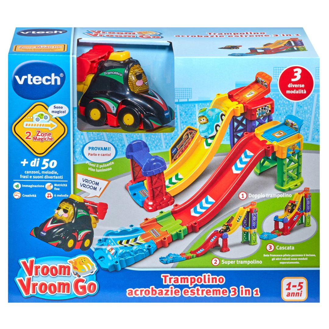 VTech 80-527507-007 - Vroom Vroom Go - Trampolino acrobazie estreme 3 in 1