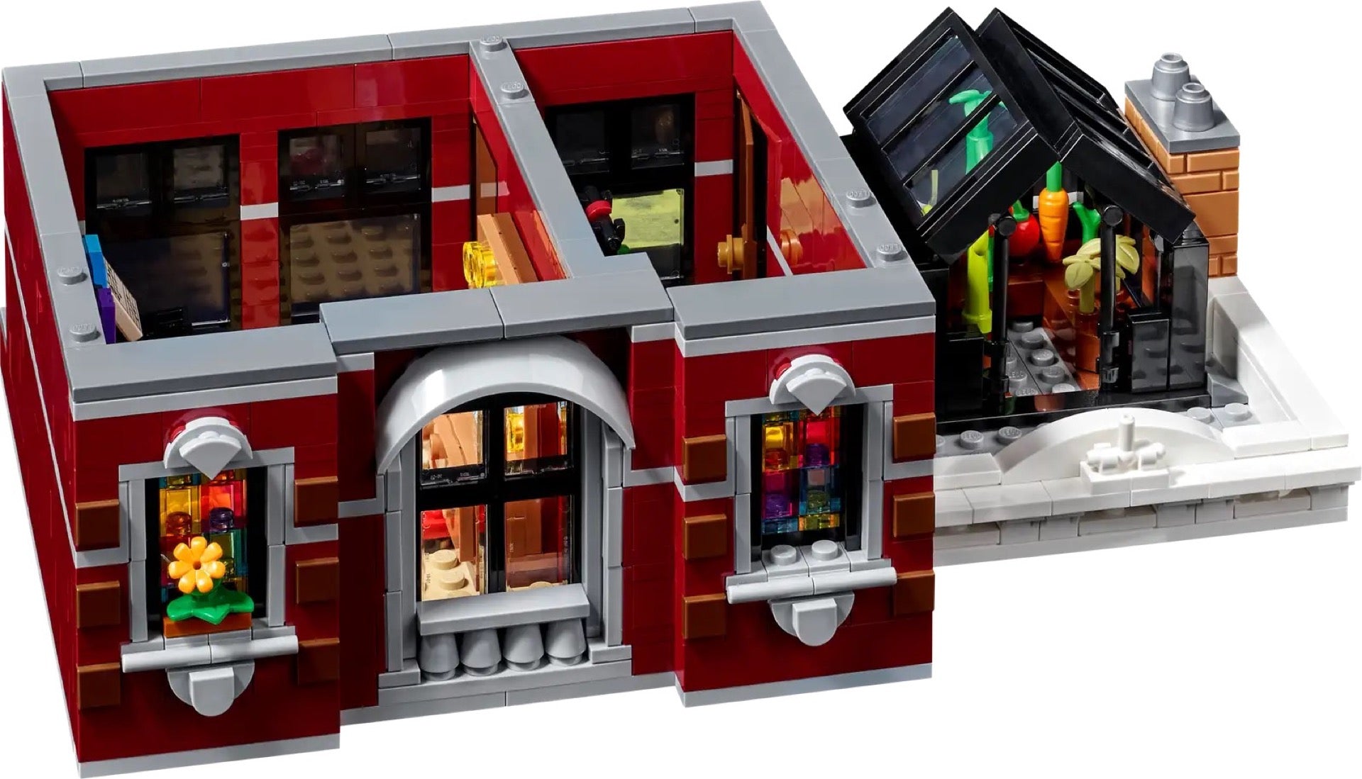 Lego icons 10312 jazz club, set con 5 sezioni, palco e minifigure della band