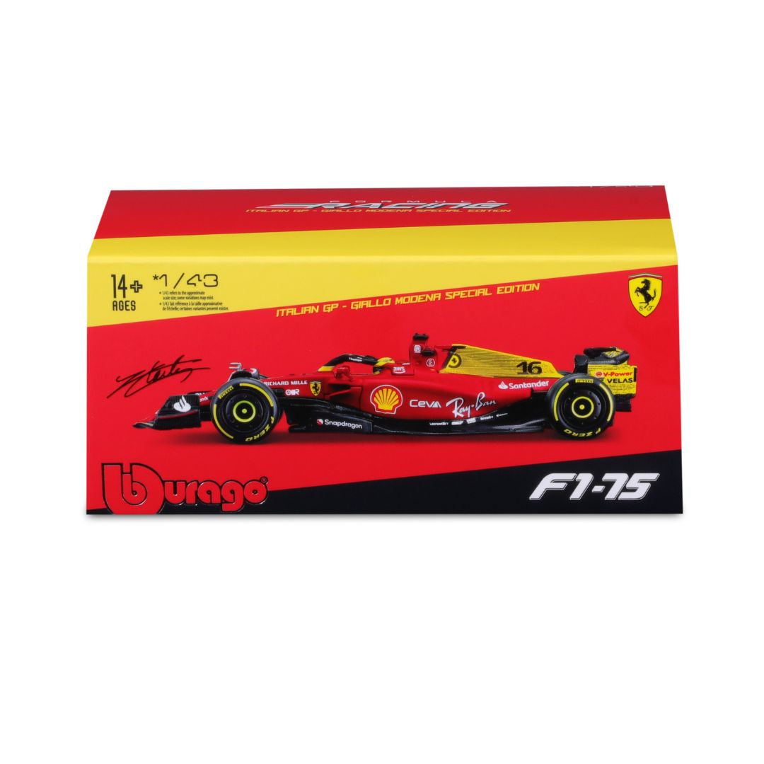 18-36831 Bburago - Ferrari F1- 75 (2022) #16 Leclerc, con casco 1:43