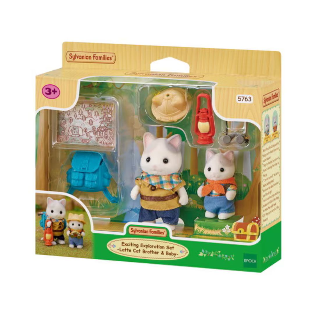 5763 Sylvanian Familes - Set da esplorazione: Fratello e Bebè Gatto Latte