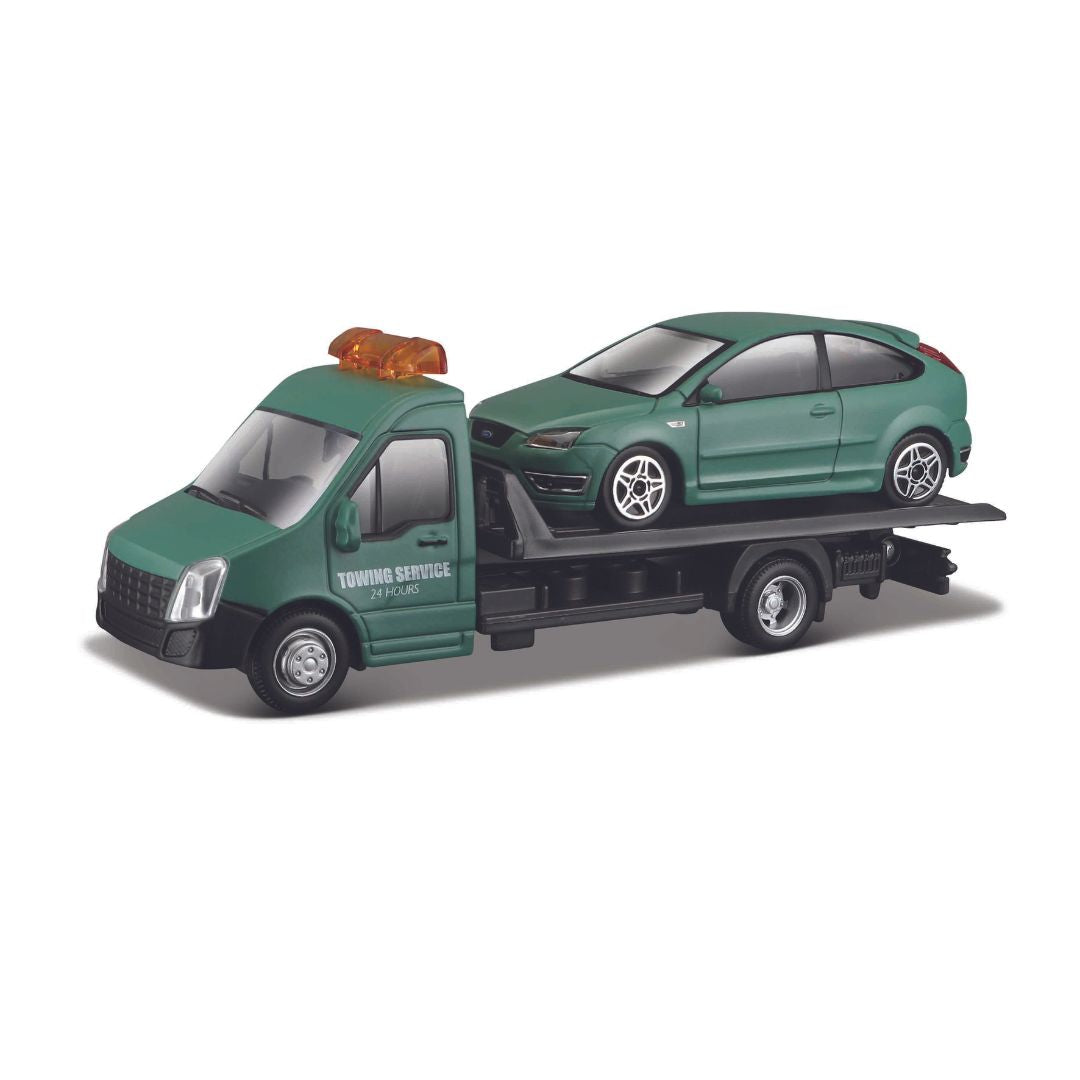 18-31404 Bburago Street Fire - Carro attrezzi + Ford Focus ST