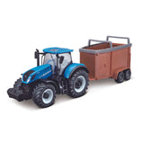 18-31656 Bburago - Trattore New Holland T7.315 HD con rimorchio per bestiame