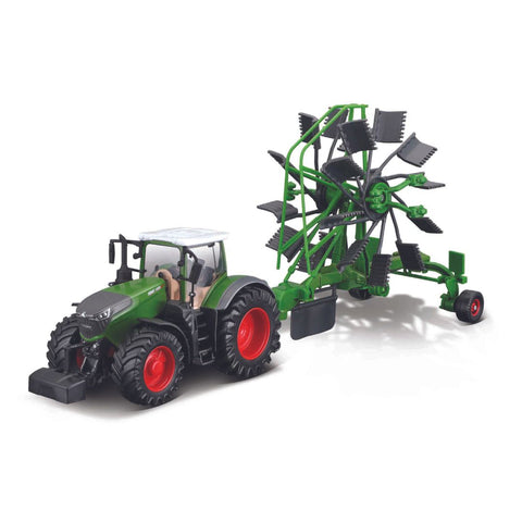 18-31665 Bburago - Tracteur Fendt 1050 Vario avec andaineur vortex