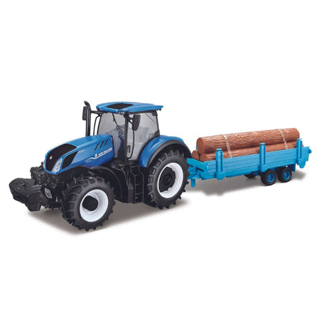 18-44068 Bburago - New Holland T7.315 HD, trattore trasporto tronchi - 1:32