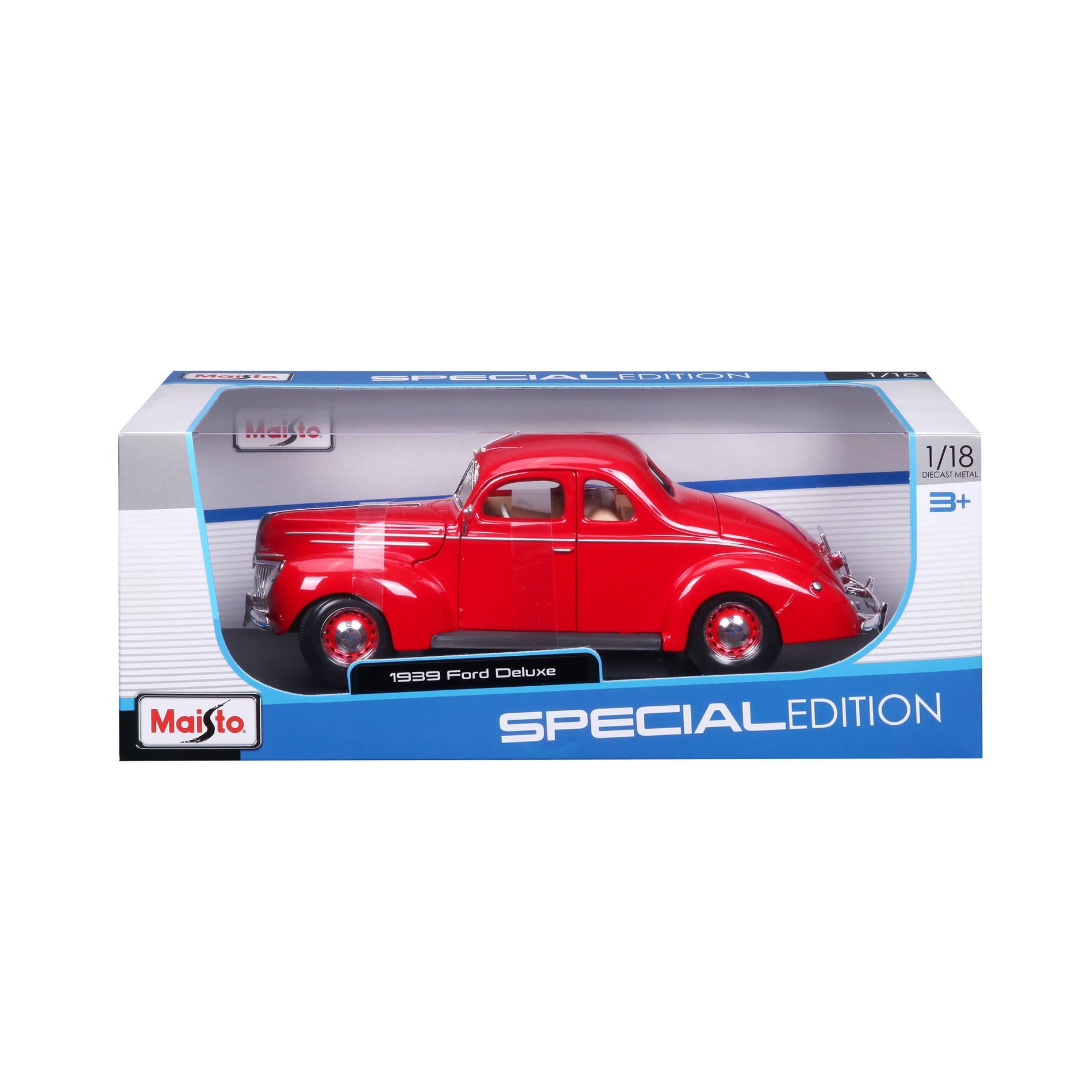 10-31180 RD Bburago Maisto 1:18 - 1939 Ford Deluxe Coupe Rossa