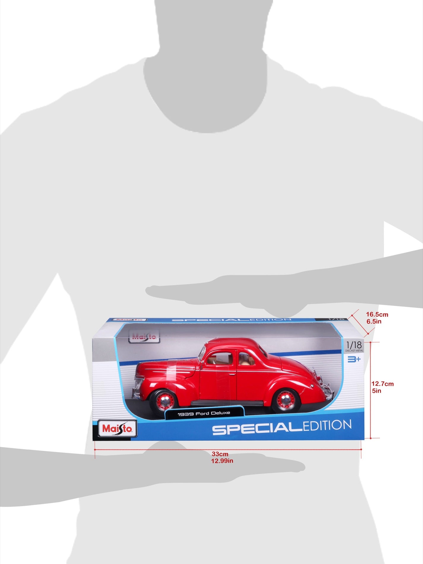 10-31180 RD Bburago Maisto 1:18 - 1939 Ford Deluxe Coupe Rossa