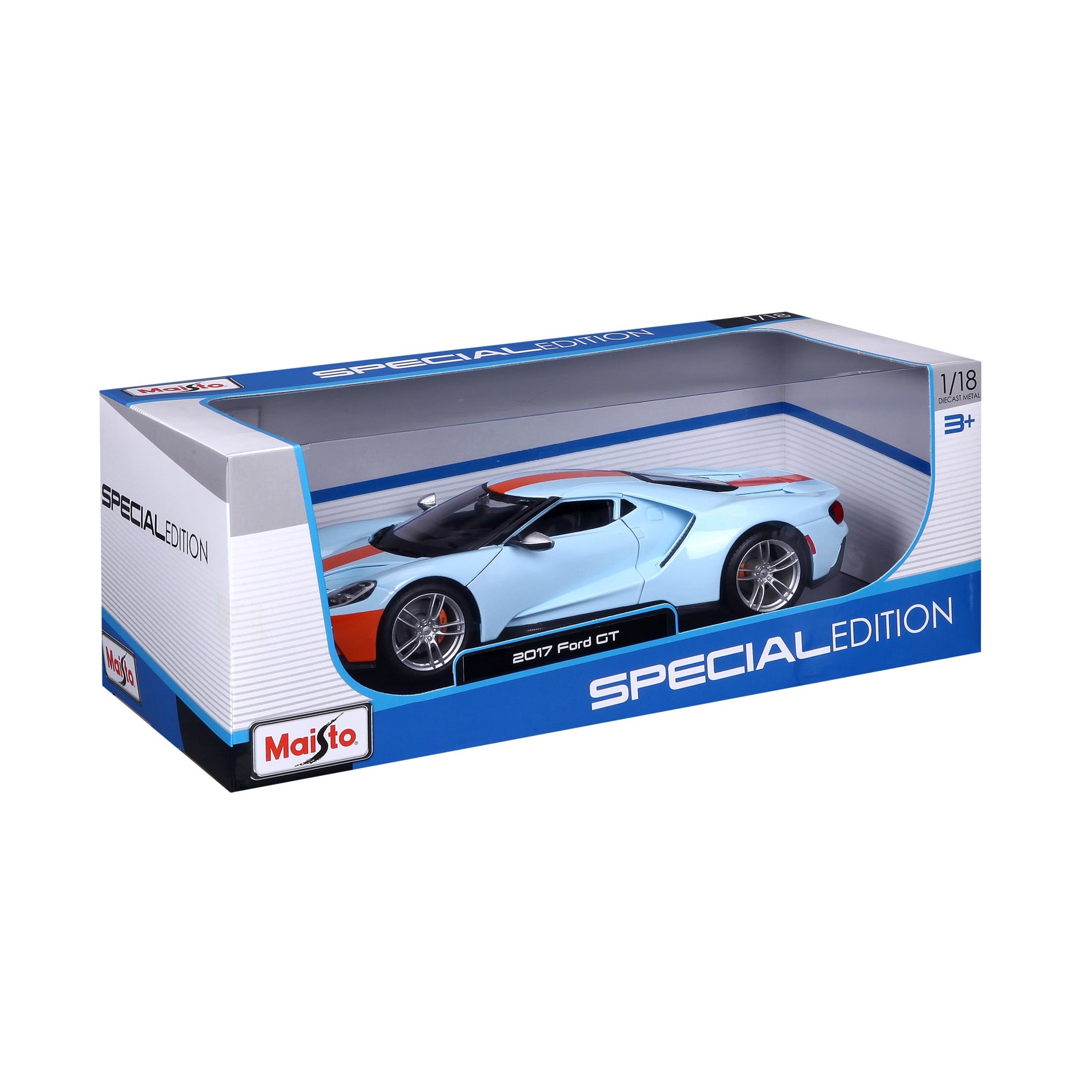 10-31384 BU+OG Bburago Maisto 1:18 - 2017 Ford GT Arancione/Blu