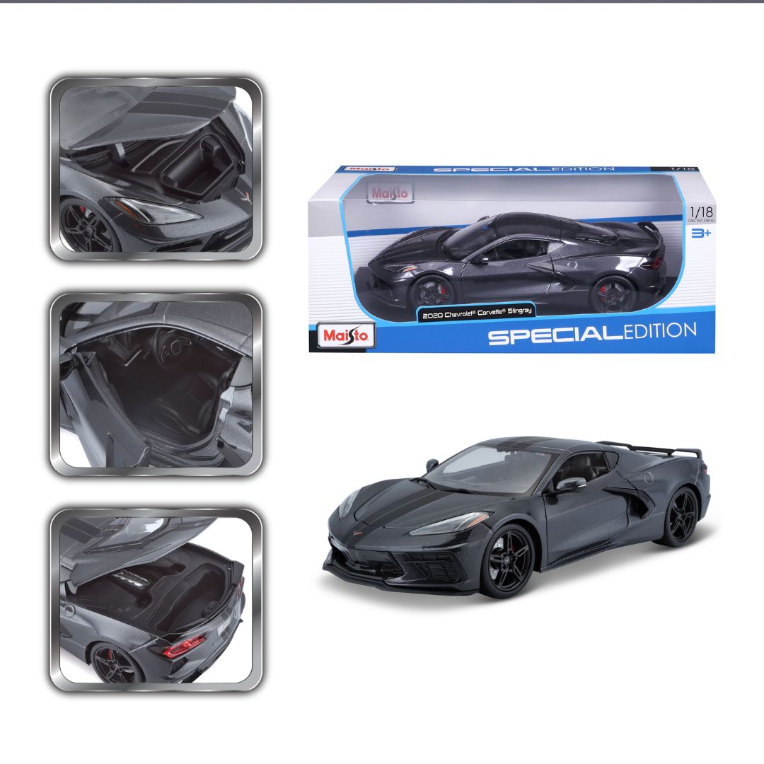 10-31447 Bburago Maisto - Chevrolet Corvette Stingray (2020), grigia