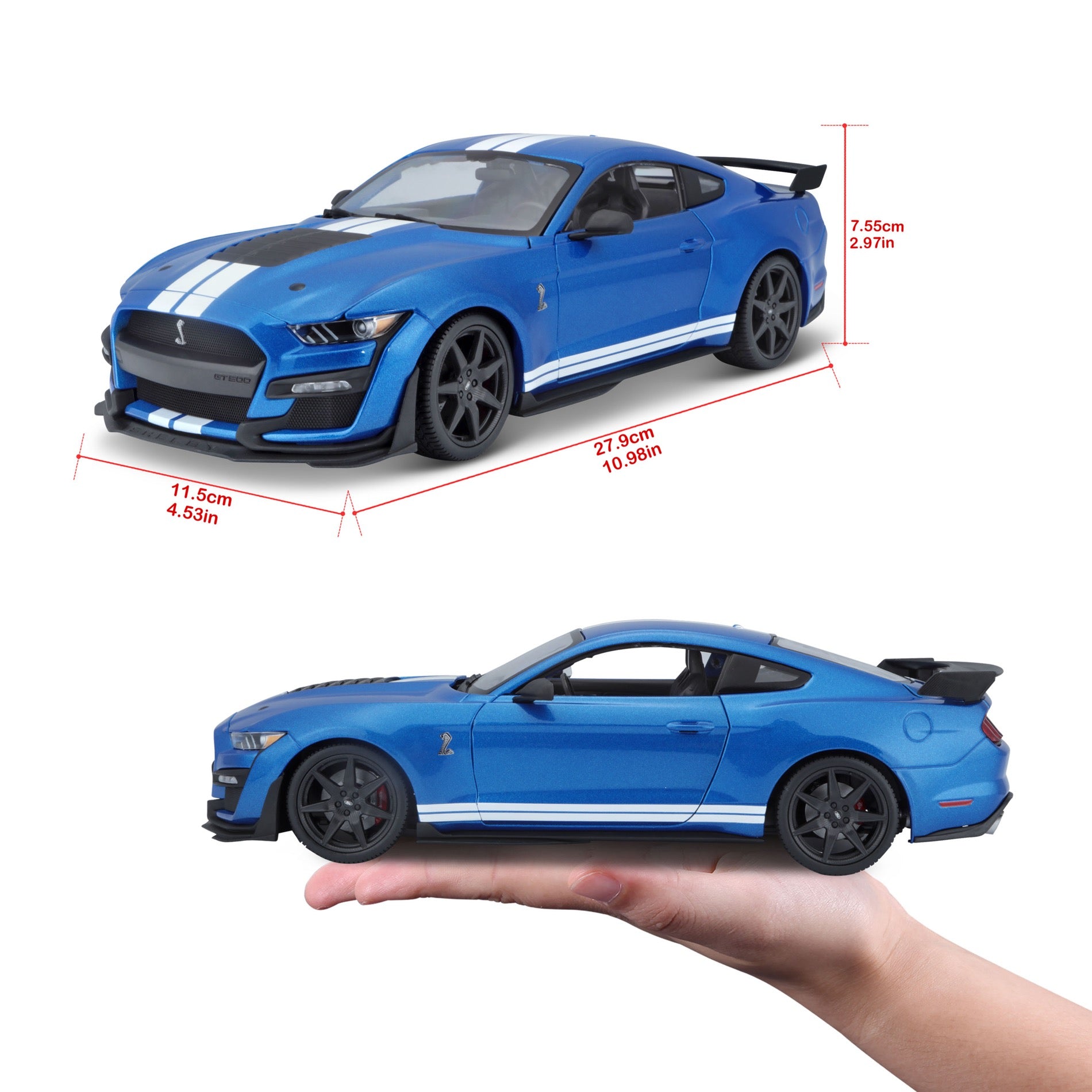 31388 BU - Bburago Maisto  1:18 - 2020 Ford Shelby GT500 Blu Met.