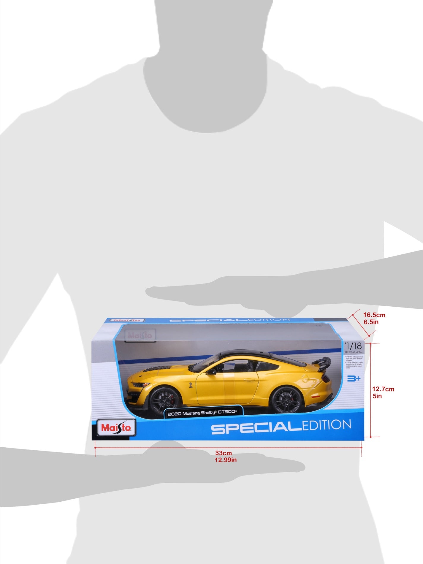 10- 31452 YL Bburago Maisto  1:18 - 2020 Mustang Shelby GT500 Giallo Met.