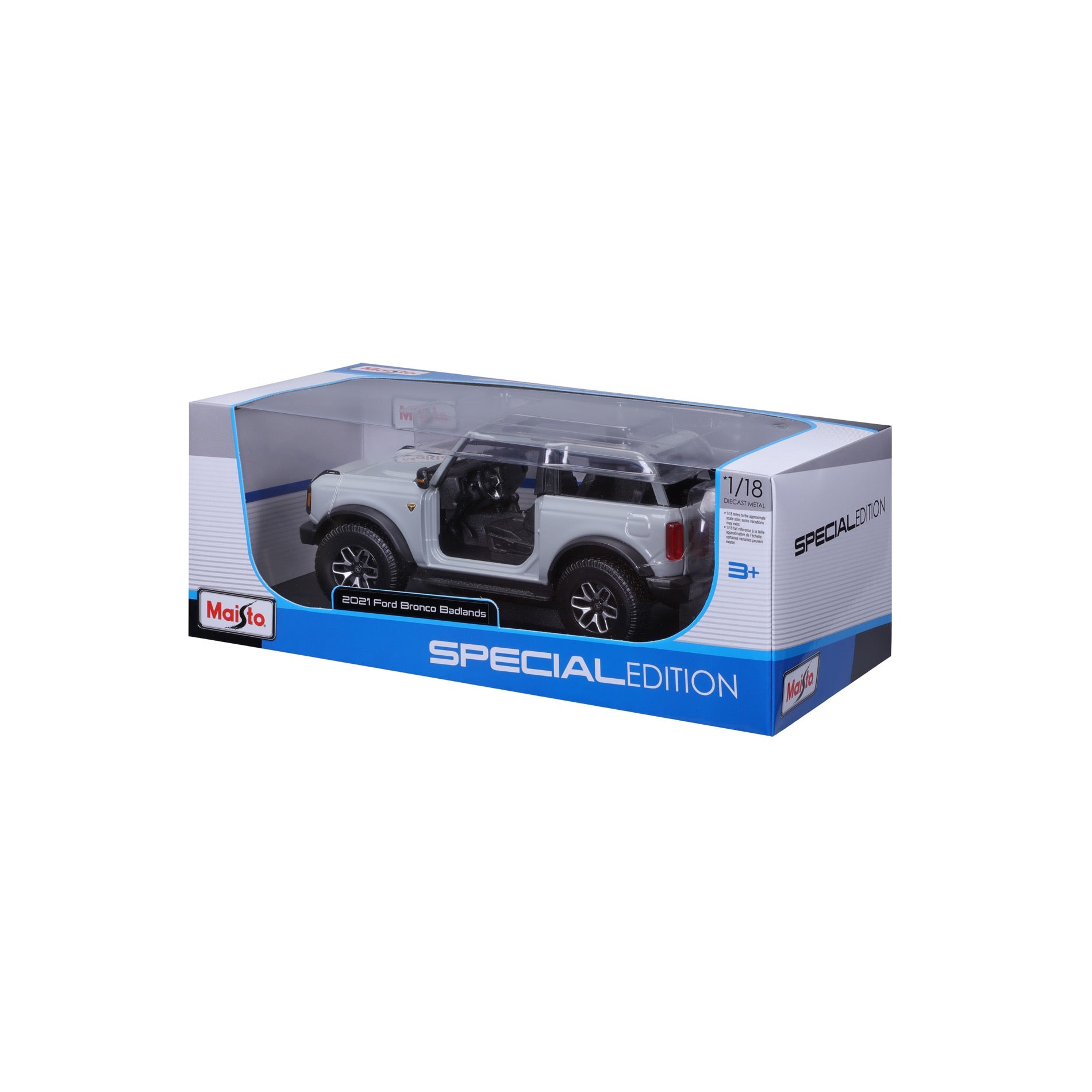 10-31457 Bburago Maisto 1:18 2021 Ford Bronco Badlands (No Door)Grigia