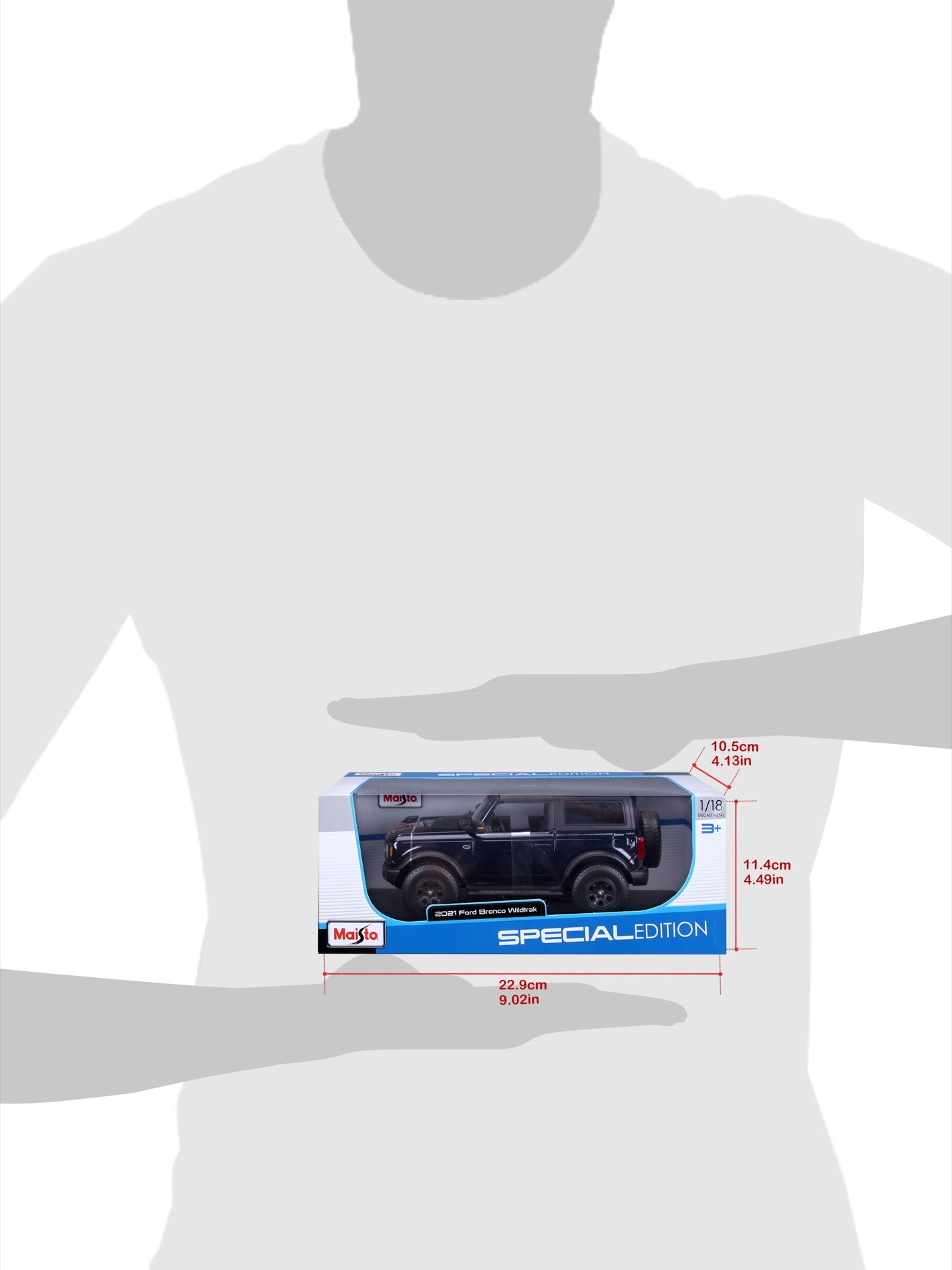 10-31456 Burago Maisto 1:18 - 2021 Ford Bronco Wildtrak   Blu Met.