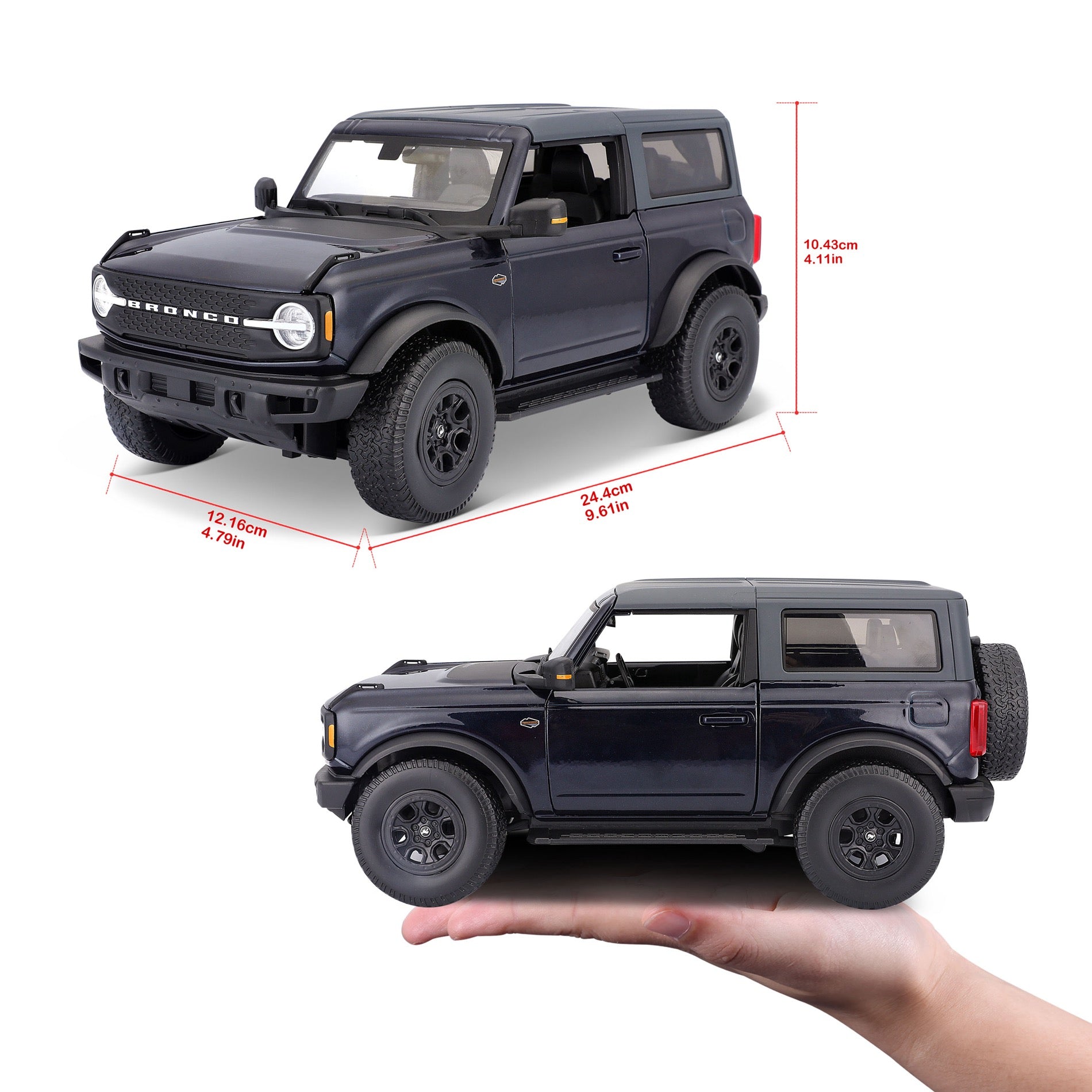 10-31456 Burago Maisto 1:18 - 2021 Ford Bronco Wildtrak   Blu Met.