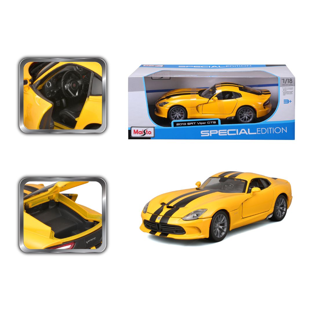 31128 Bburago Maisto - Dodge SRT Viper GTS (2013), gialla - Scala 1:18