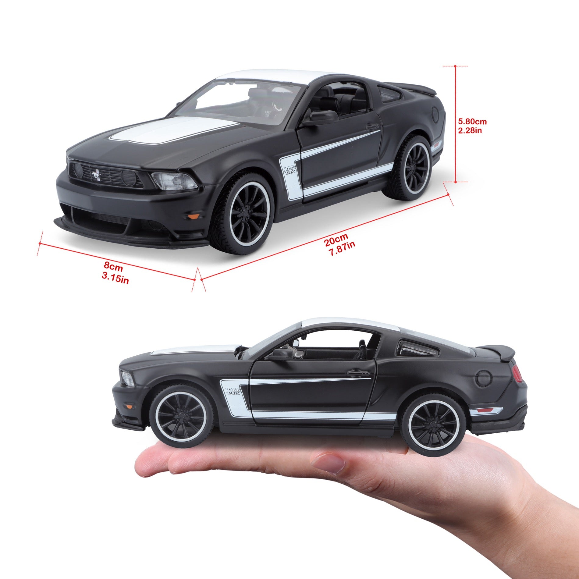 31269 BK Bburago Maisto  1:24 - Ford Mustang Boss 302 Nero opaco