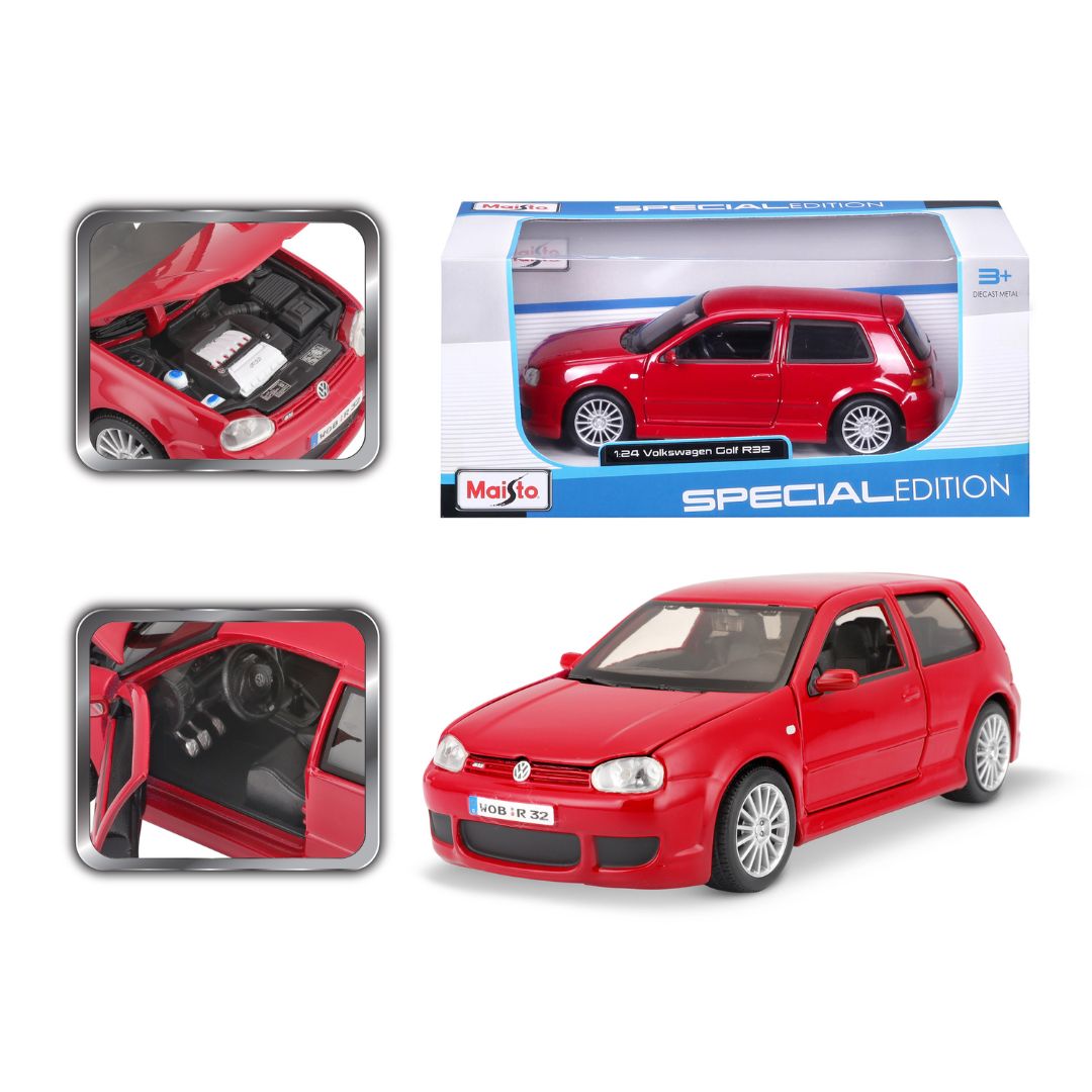 10-31290 Bburago Maisto - Volkswagen Golf R32, rossa - Scala 1:24