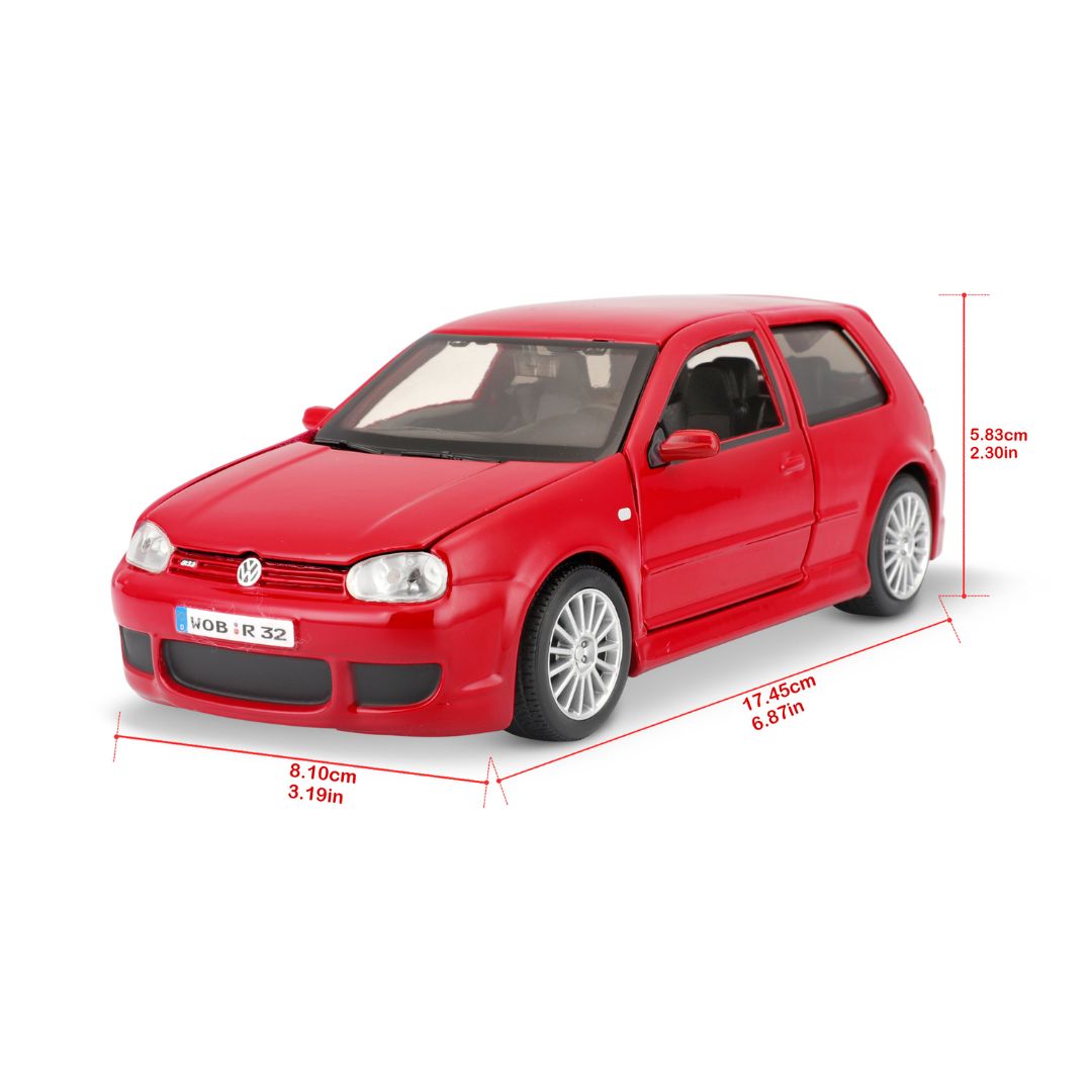 10-31290 Bburago Maisto - Volkswagen Golf R32, rossa - Scala 1:24