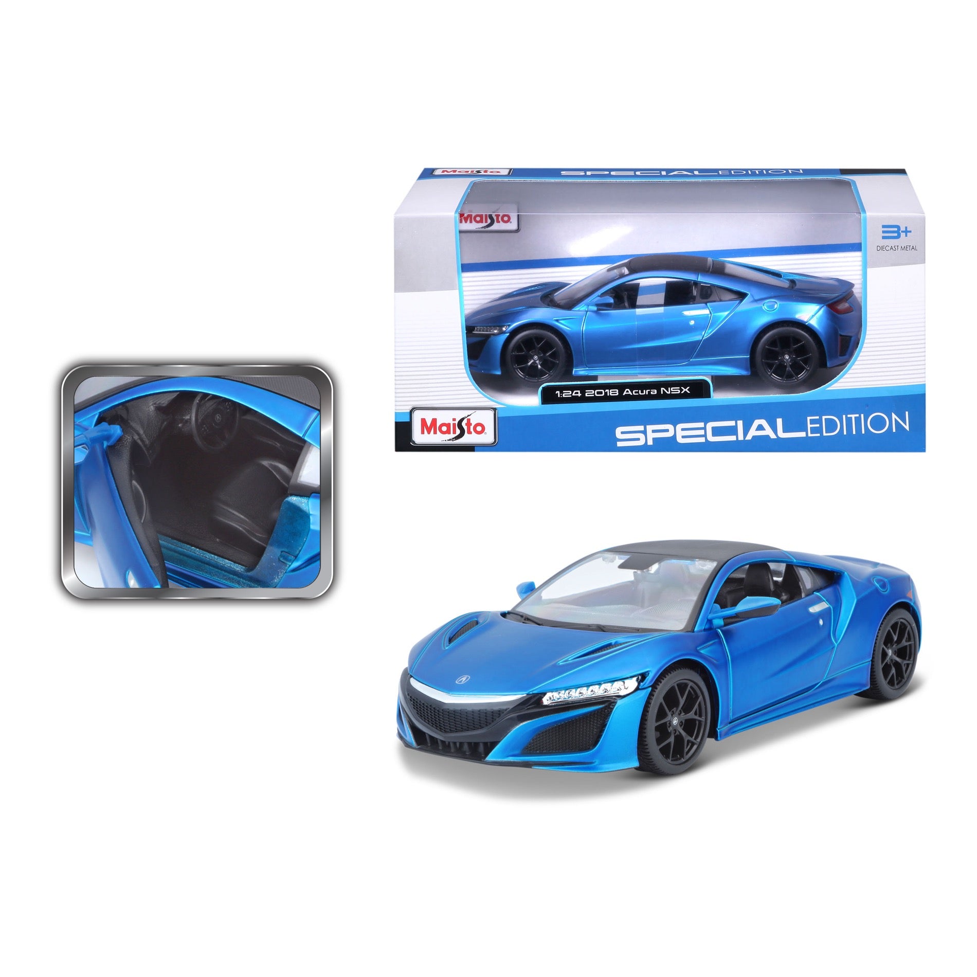 31234 BU -Bburago Maisto  1:24 - 2017 Acura NSX Blu Met.