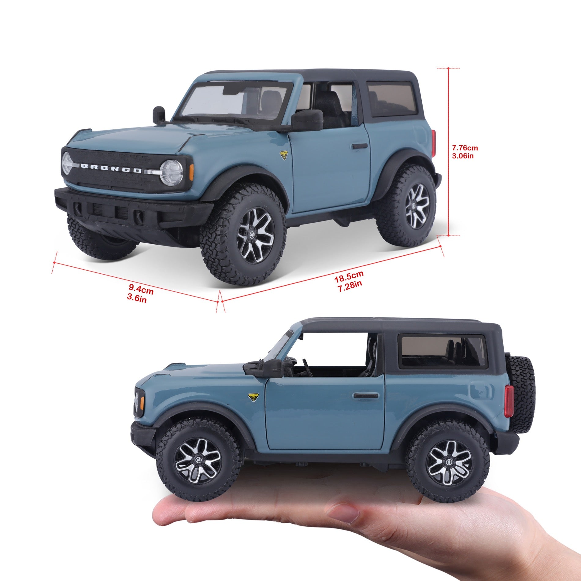 10-31530 BUBburago Maisto  1:24 - 2021 Ford Bronco Versione 2 porte Blu