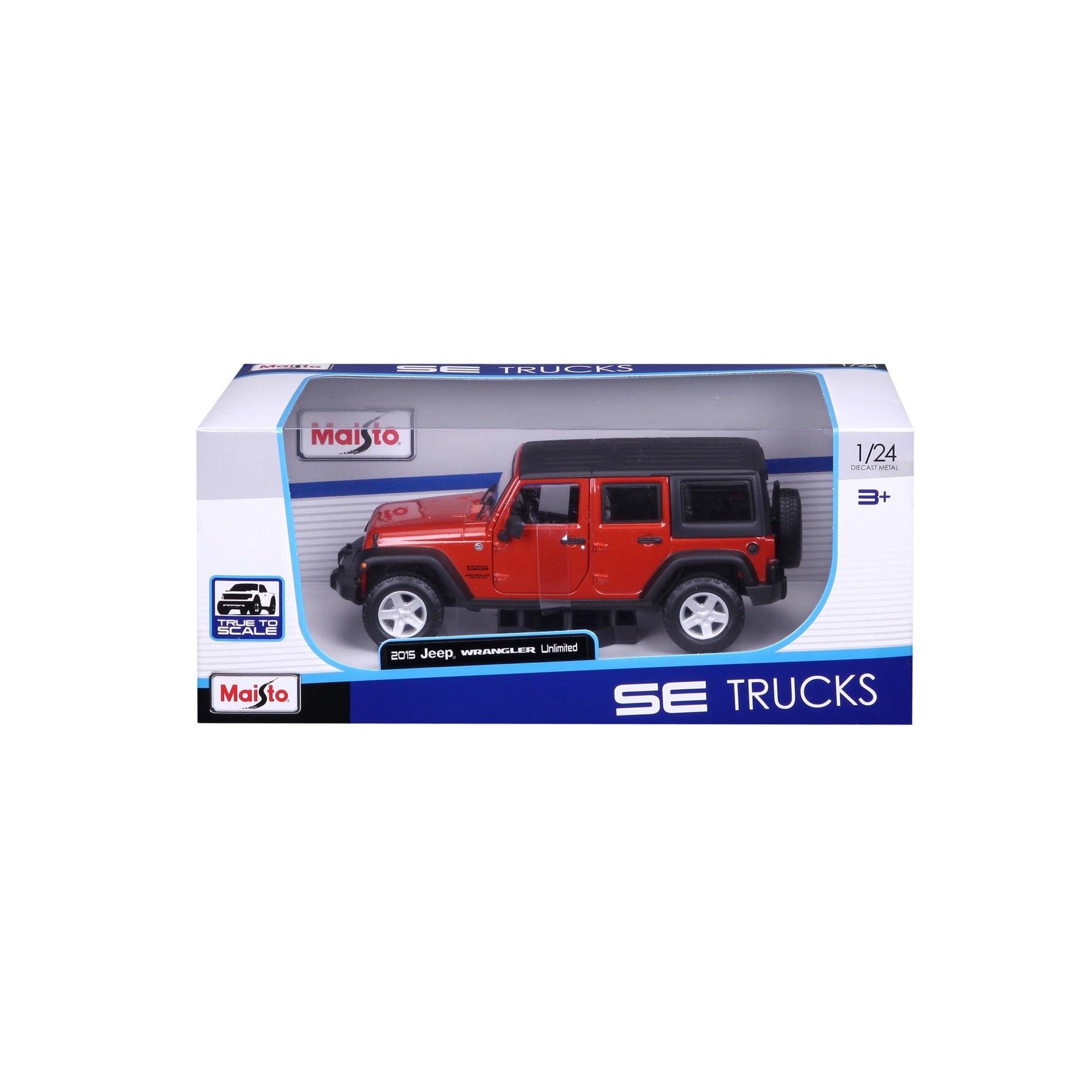 31268-Bburago Maisto SE Trucks 2015 Jeep Wrangler Unlimited Arancione Met.1:24