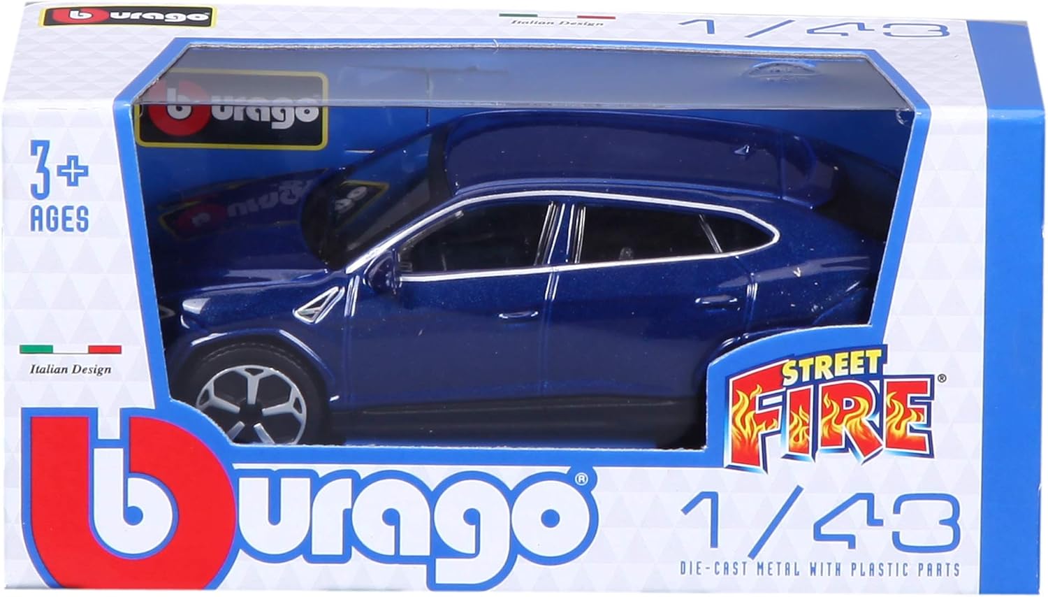 18-30392- Bburago Street Fire -Lamborghini Urus blu  - Scala 1:43