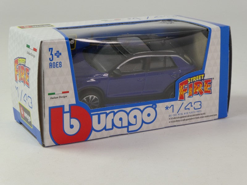 18-30455 Bburago Street fire 2021 Volkswagen T-Roc  blu 1:43