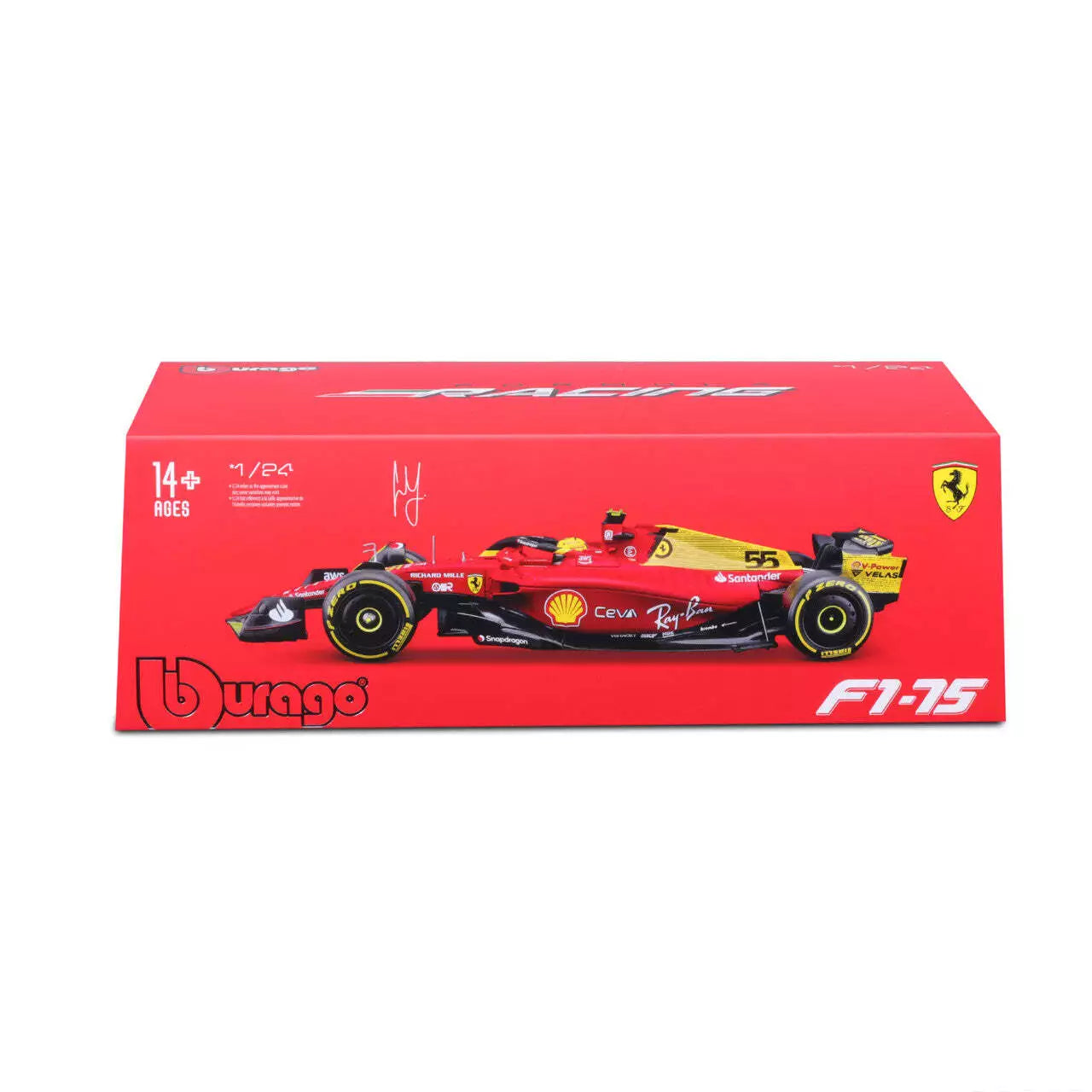 18-26806 Bburago - Ferrari F1-75 (2022) - #55 Sainz  - Scala 1:24