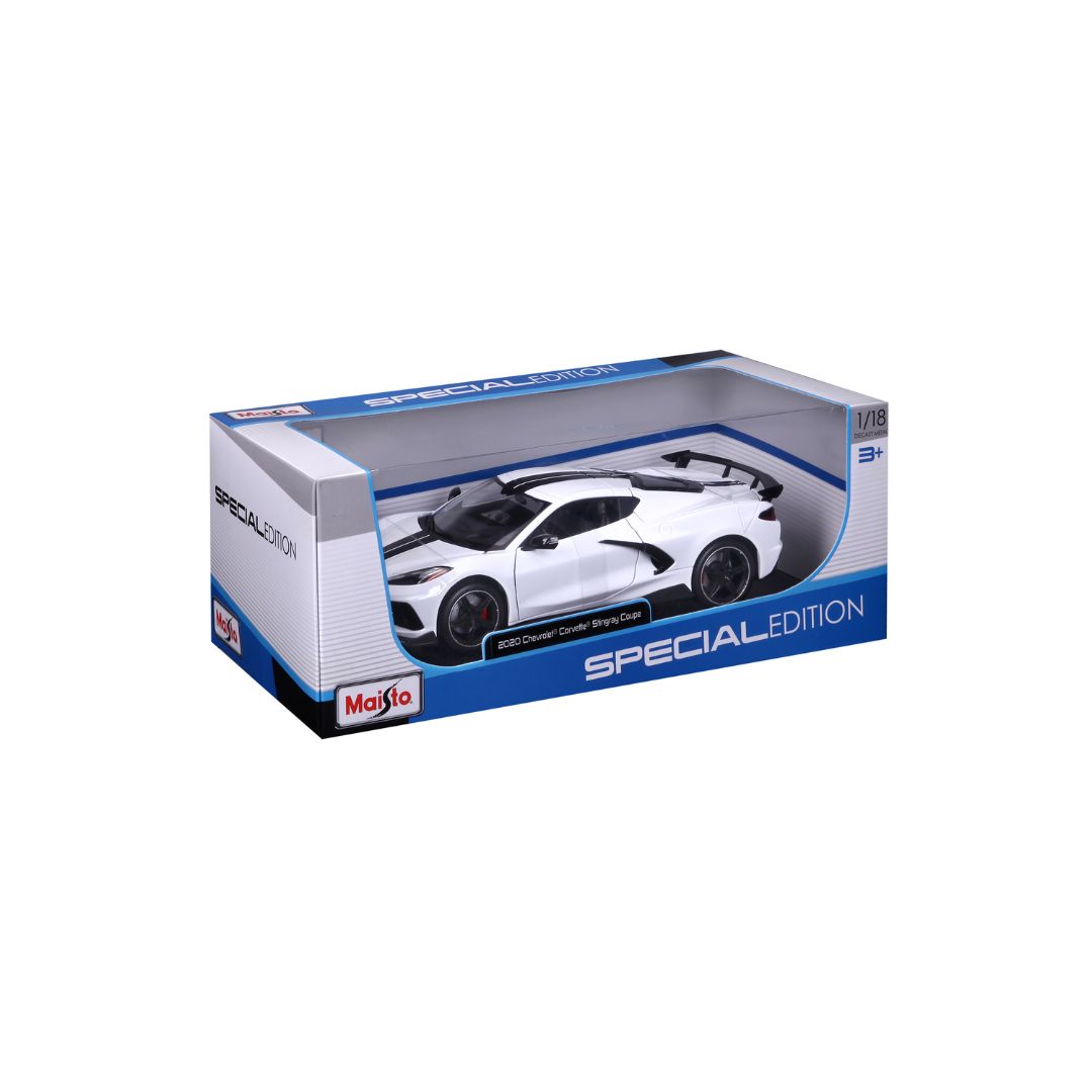 31455 WT Bburago Maisto - Chevrolet Corvette Stingray Coupé, bianca - 1:18
