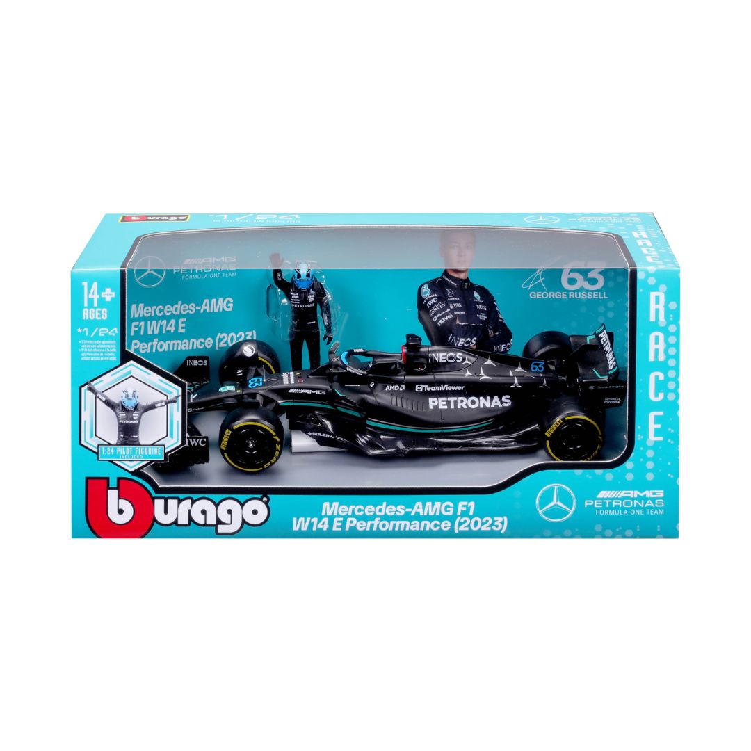 *18-28037H Bburago Race - Mercedes W14 E Performance #44 - con figura Hamilton