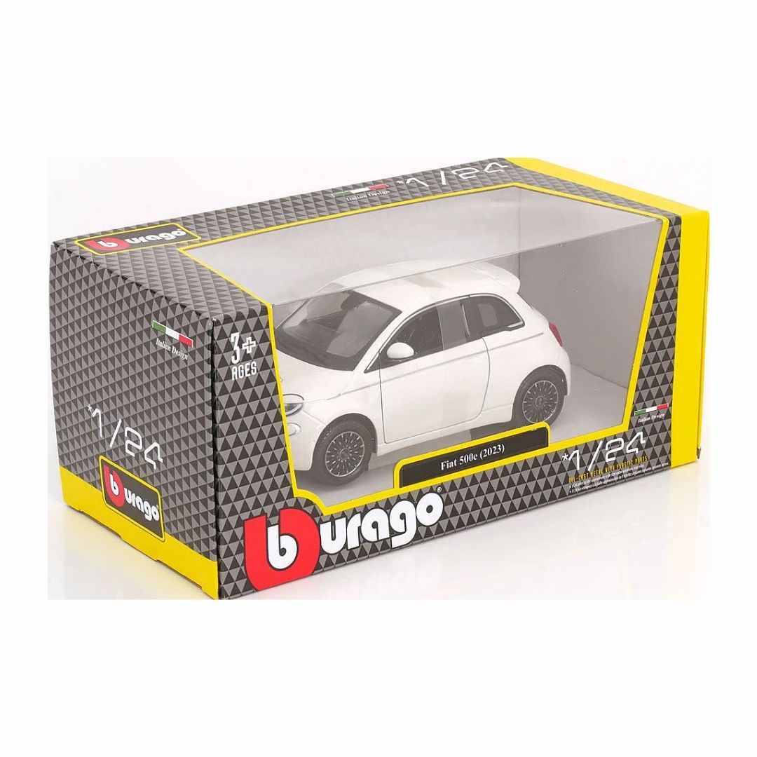 *18-21110 Bburago - Fiat 500e (2023), bianca - Scala 1:24