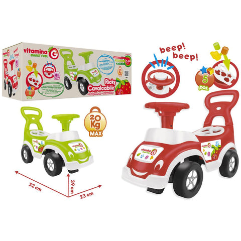 05561 Vitamina G - Macchina cavalcabile con clacson - Rosso o verde