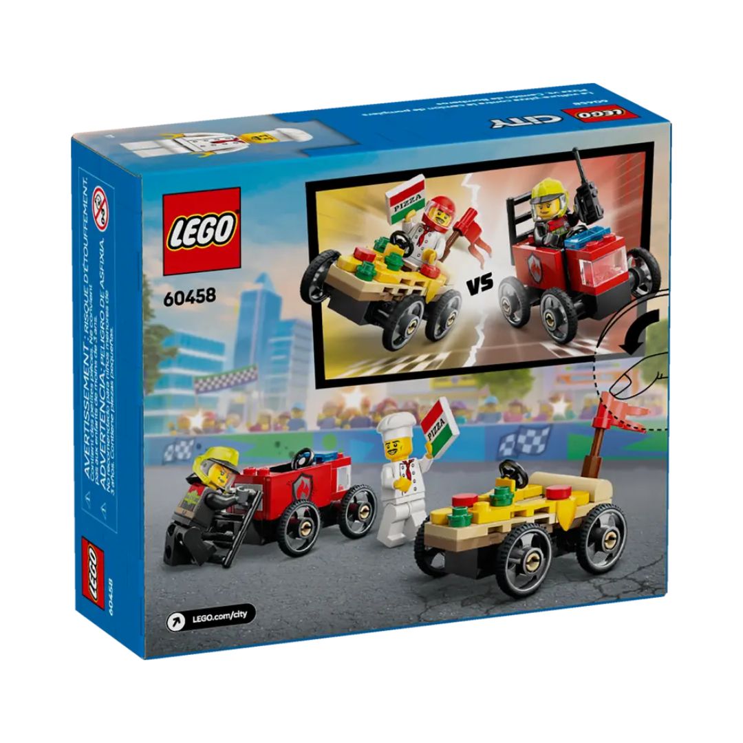 60458 LEGO City - Pack veicoli da corsa: pizzaiolo contro pompiere