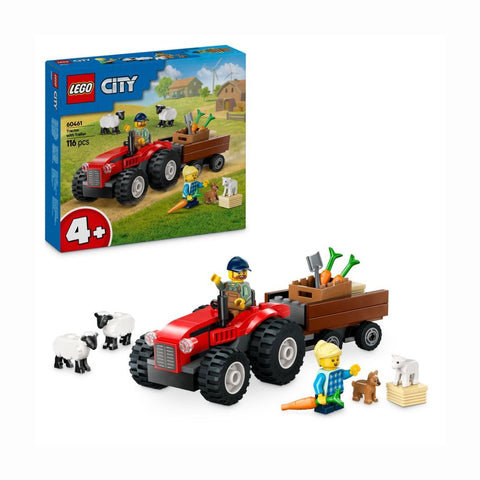 60461 LEGO City Great Vehicles - Tracteur agricole rouge avec remorque et mouton