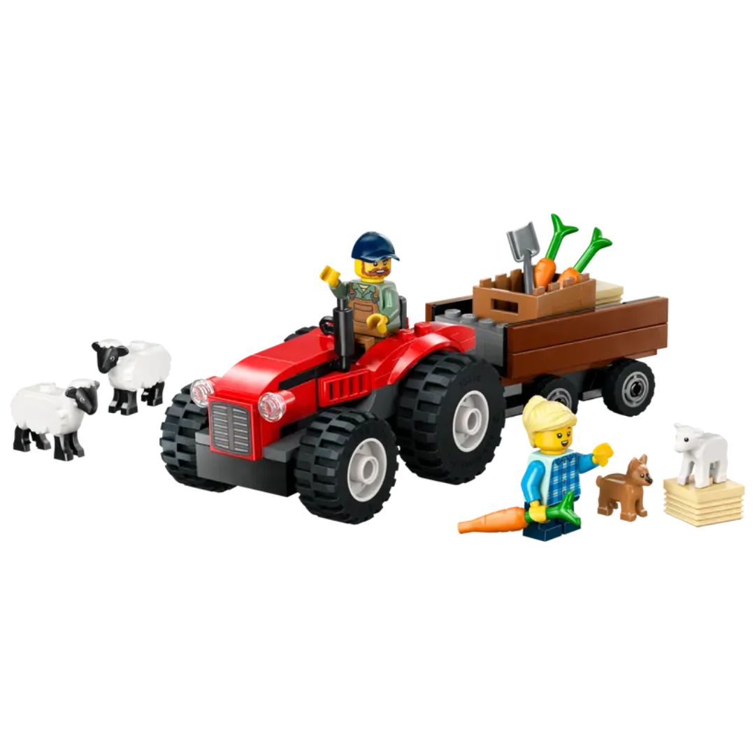 60461 LEGO City Great Vehicles - Trattore agricolo rosso con rimorchio e pecore