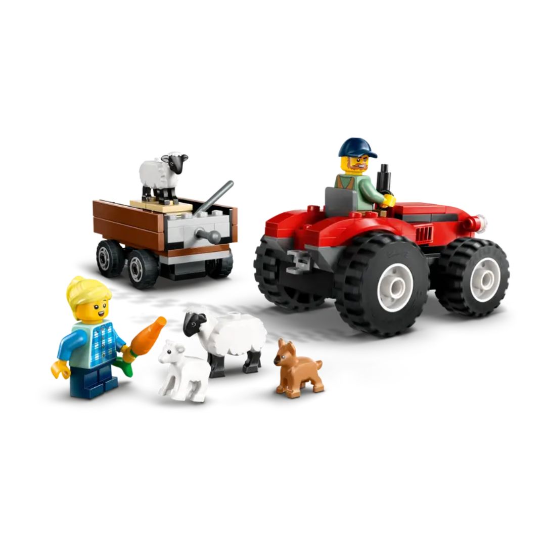 60461 LEGO City Great Vehicles - Trattore agricolo rosso con rimorchio e pecore