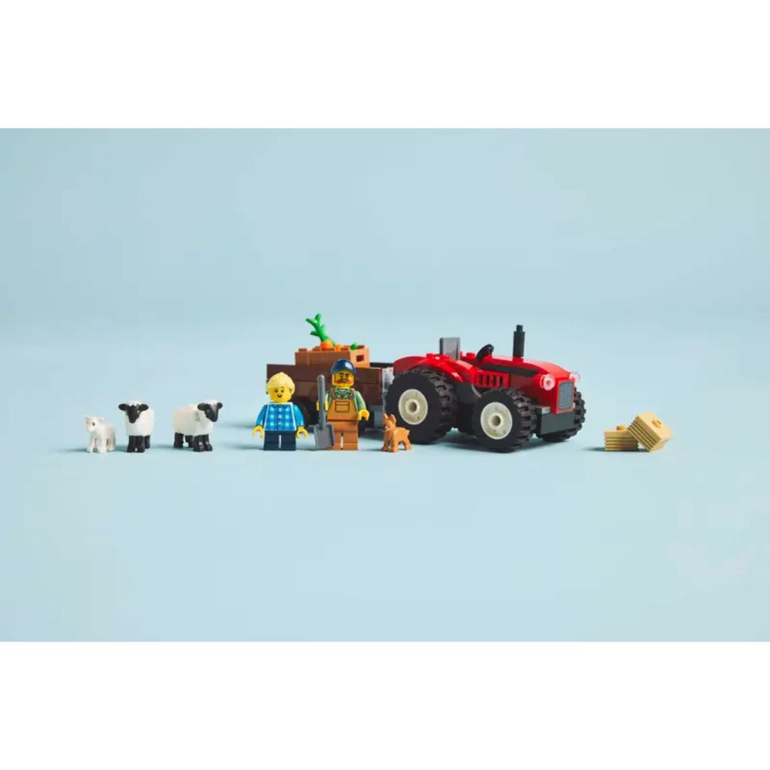 60461 LEGO City Great Vehicles - Trattore agricolo rosso con rimorchio e pecore