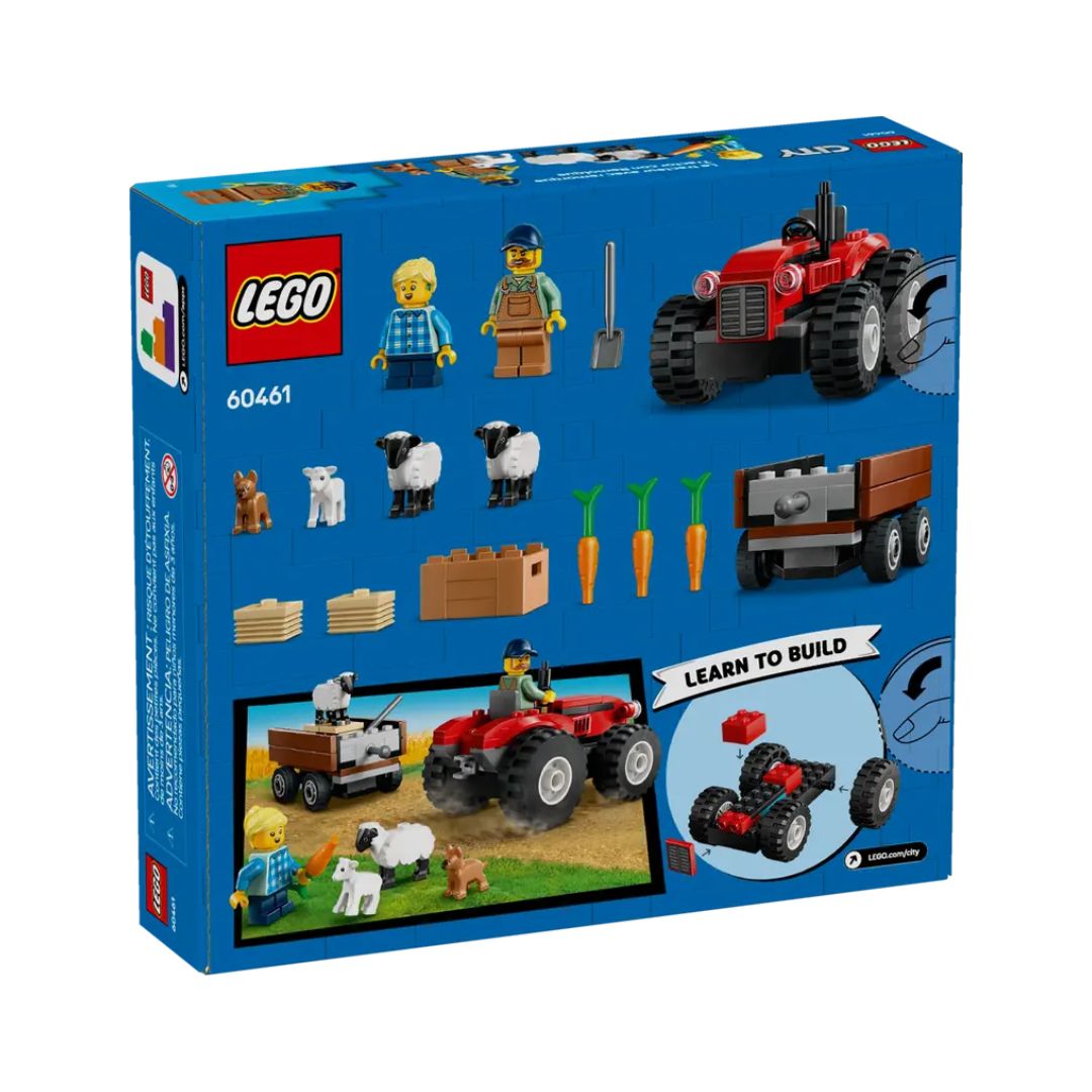 60461 LEGO City Great Vehicles - Trattore agricolo rosso con rimorchio e pecore