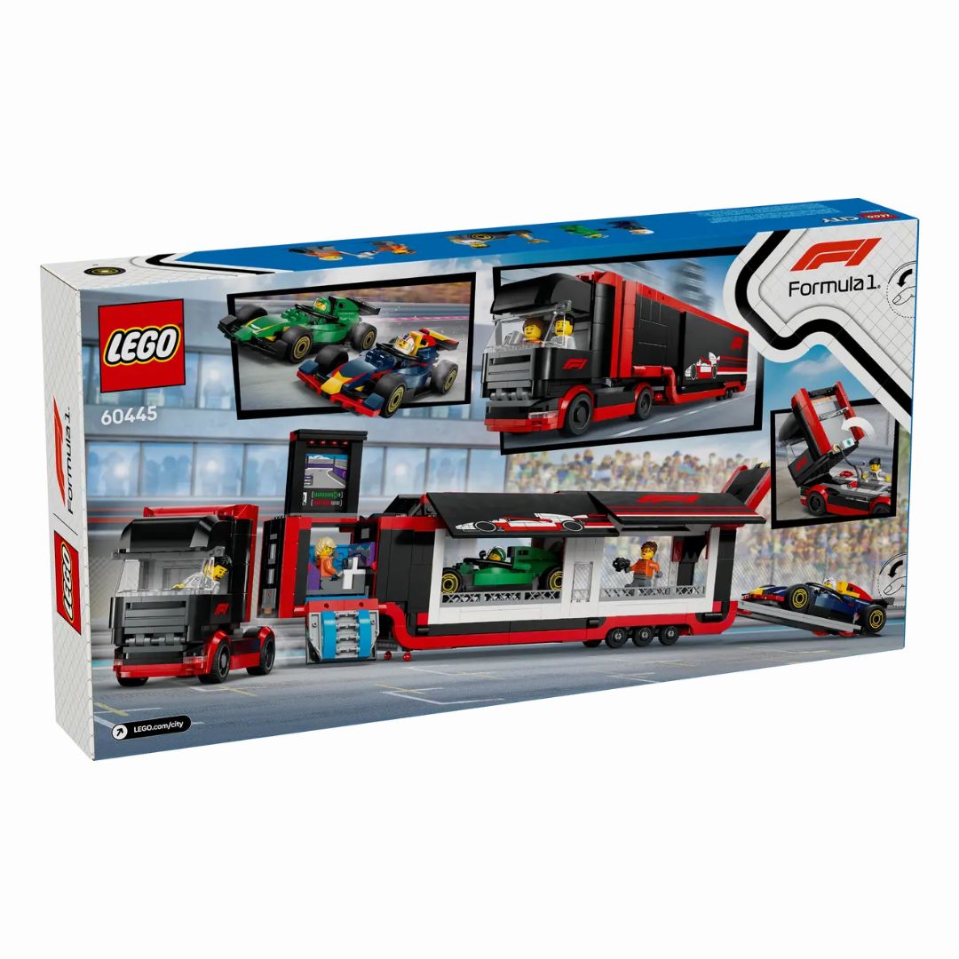 60445 LEGO City - Autotrasportatore F1 con monoposto RB20 e AMR24 F1