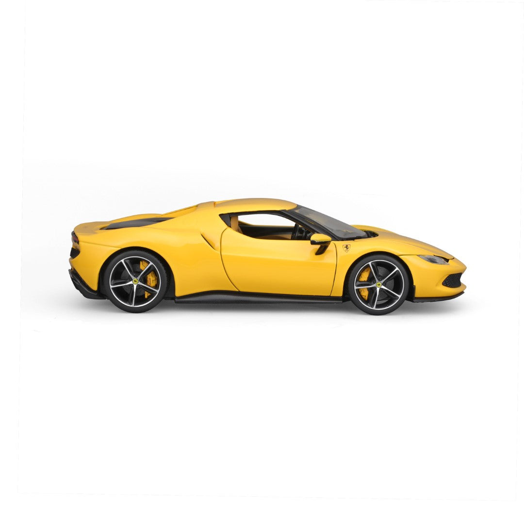 18-16018 Bburago Ferrari Race&Play - Ferrari 296 GTB, gialla - Scala 1:18