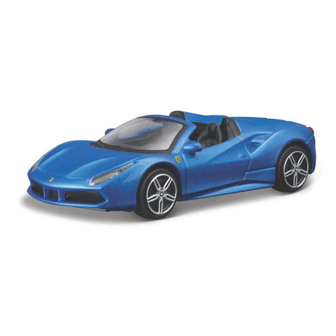 18-36000 Bburago Ferrari Race&Play - Ferrari 488 Spider, bleu -  Échelle 1:43