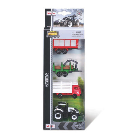 12563 Bburago Maisto  Mini Work Machine Pack con 2 veicoli Valtra accessori 1:50