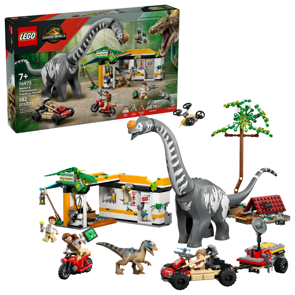 76973 LEGO Jurassic World Alla ricerca del Raptor e del Titanosauro