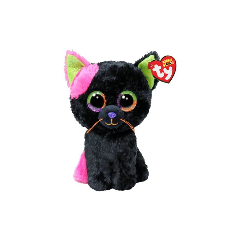 T37350 Peluche TY Beanie Boos 15 cm  Licorice Gatto Nero con Orecchie Glitterat